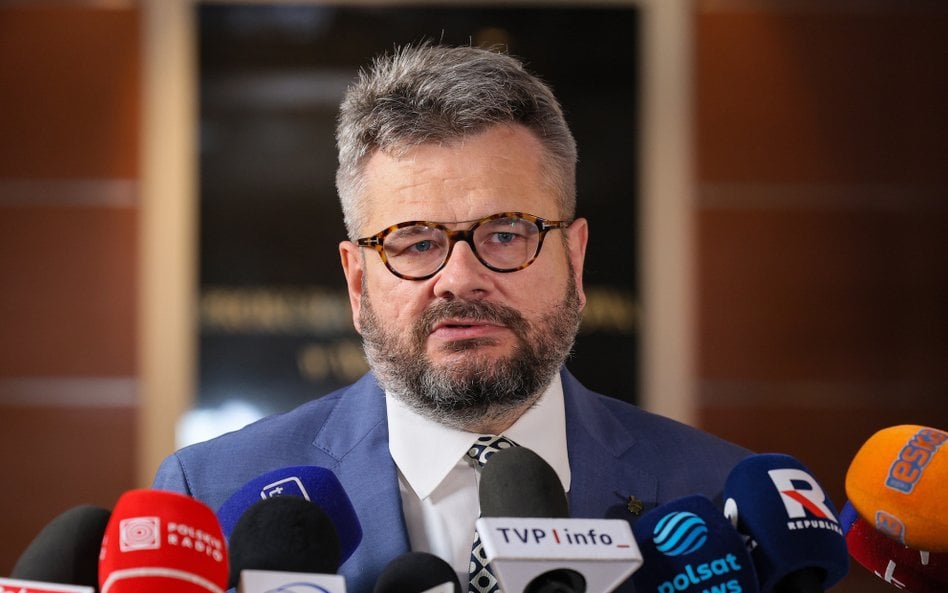 Rzecznik PK prok. Piotr Skiba na briefingu prasowym w siedzibie Prokuratury Okręgowej w Warszawie. P