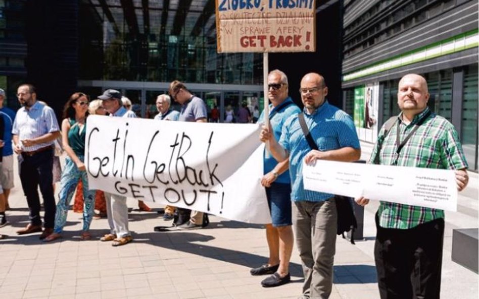 Demonstracja poszkodowanych przez GetBack, Warszawa 24.07.2018