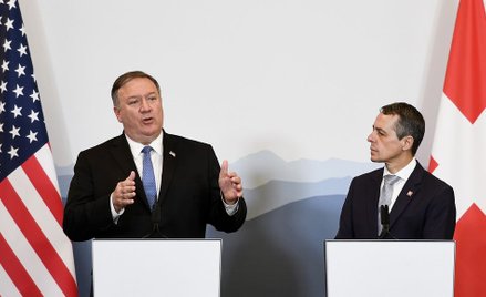 Sekretarz stanu USA Mike Pompeo i szef MSZ Szwajcarii Ignazio Cassis