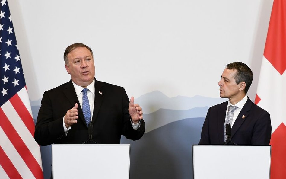 Sekretarz stanu USA Mike Pompeo i szef MSZ Szwajcarii Ignazio Cassis