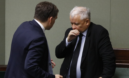 Prezes Solidarnej Polski Zbigniew Ziobro i prezes PiS Jarosław Kaczyński