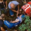 Remco Evenepoel po wypadku na trasie wyścigu w Lombardii