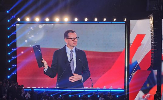 Premier Mateusz Morawiecki na konwencji PiS