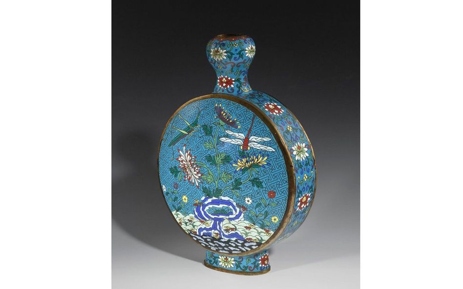 Wazon - butla księżycowa (pielgrzymia) Chiny, 2 poł. XVIII w.