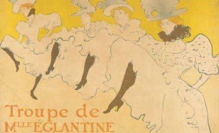Henri de Toulouse-Lautrec, „Mademoiselle Églantine’s Troupe”, 1896, plakat, Victoria and Albert Muse
