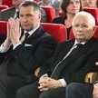 Członkowie kierownictwa Prawa i Sprawiedliwości, od lewej: Przemysław Czarnek, Jarosław Kaczyński i 