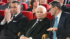 Członkowie kierownictwa Prawa i Sprawiedliwości, od lewej: Przemysław Czarnek, Jarosław Kaczyński i 