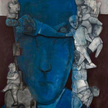Stasys Eidrigevičius; Niebieska baśń, pastel, 239x152cm, 1995