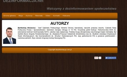 Bartłomiej Misiewicz uruchamia portal internetowy dezinformacja.net