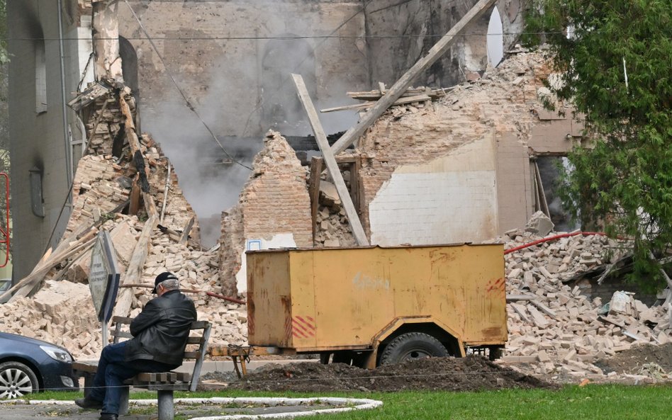 Skutki uderzenia z użyciem irańskich dronów-kamikadze w Białej Cerkwi