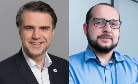 Jędrzej Kowalewski, prezes Scanway (z lewej) i Grzegorz Brona, prezes Creotech Instruments. Fot. Mar