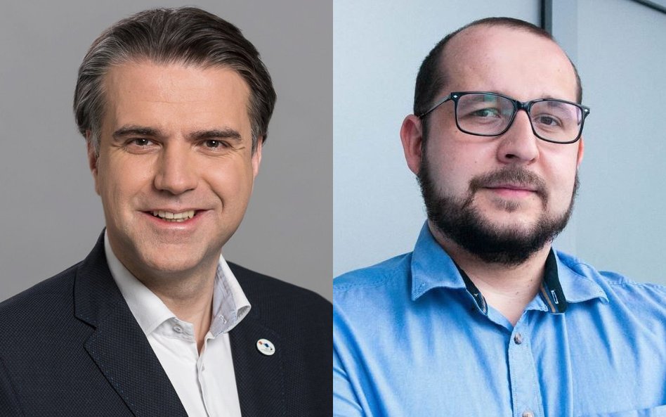 Jędrzej Kowalewski, prezes Scanway (z lewej) i Grzegorz Brona, prezes Creotech Instruments. Fot. Mar