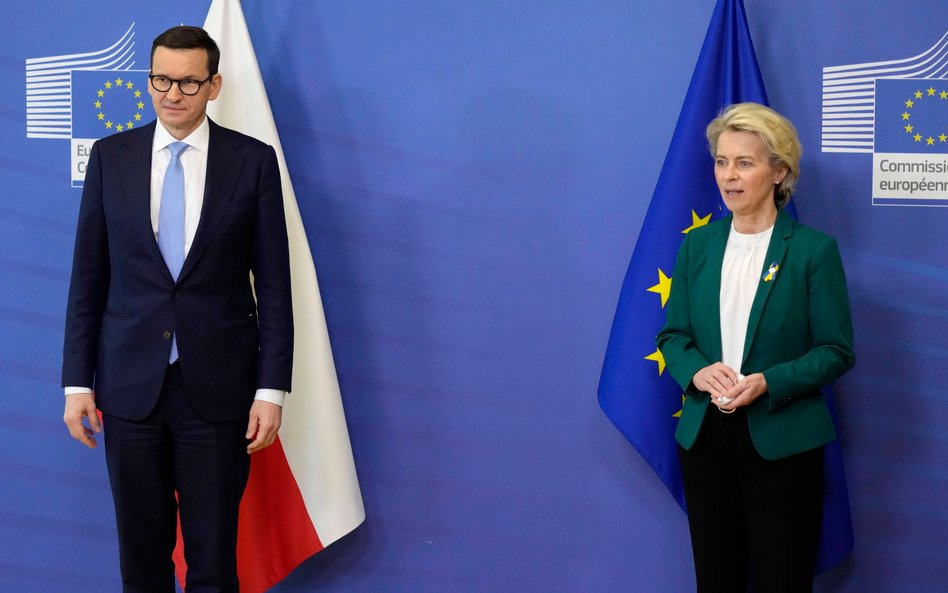 Premier Mateusz Morawiecki i Przewodnicząca Komisji Europejskiej Ursula von der Leyen