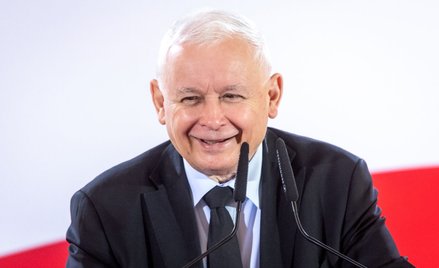 Prezes PiS Jarosław Kaczyński podczas spotkania z mieszkańcami Włocławka