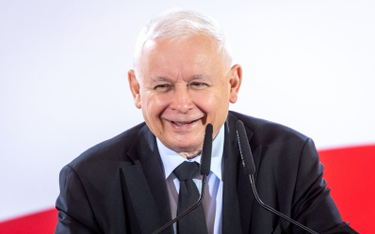 Prezes PiS Jarosław Kaczyński podczas spotkania z mieszkańcami Włocławka
