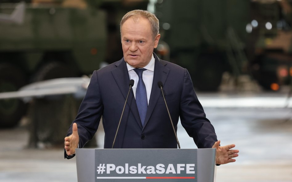 Premier Donald Tusk podczas konferencji dotyczącej przedstawienia nowych zdolności Wojska Polskiego 