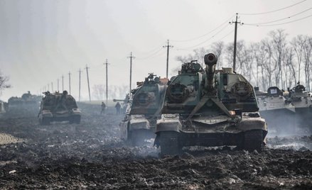 Rosyjskie pojazdy opancerzone w obwodzie rostowskim w Rosji, 22 lutego 2022 r.