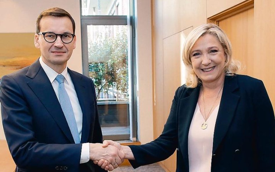 Premier Mateusz Morawiecki spotkał się z Marine Le Pen, szefową Zjednoczenia Narodowego, przed unijn