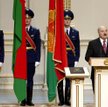 Aleksander Łukaszenko na swoim zaprzysiężeniu