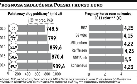 Do 4,5 zł za euro dług niegroźny