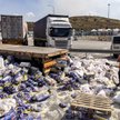 Rozsypana przez izraelskich protestujących pomoc humanitarna dla Strefy Gazy