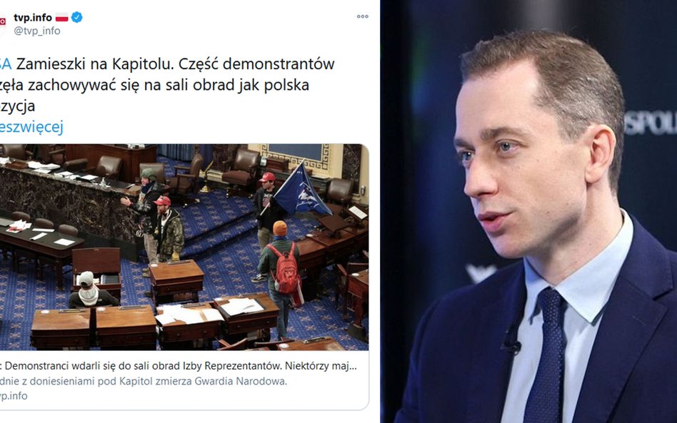 PO zapowiada pozew przeciwko TVP. Za tweet porównujący wydarzenia na Kapitolu do polskiej opozycji