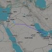 Zrzut ekranu z Flightradar24 przedstawia lot flydubai do Izraela, który został przekierowany do Arab