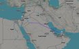 Zrzut ekranu z Flightradar24 przedstawia lot flydubai do Izraela, który został przekierowany do Arab
