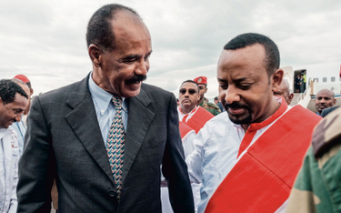 Chociaż prezydent Erytrei Isajas Afewerki (z lewej) i premier Etiopii Abiy Ahmed Ali zakończyli w 20