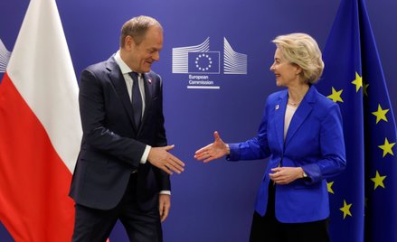 Premier Donald Tusk i przewodnicząca KE Ursula von der Leyen