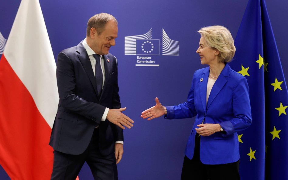 Premier Donald Tusk i przewodnicząca KE Ursula von der Leyen