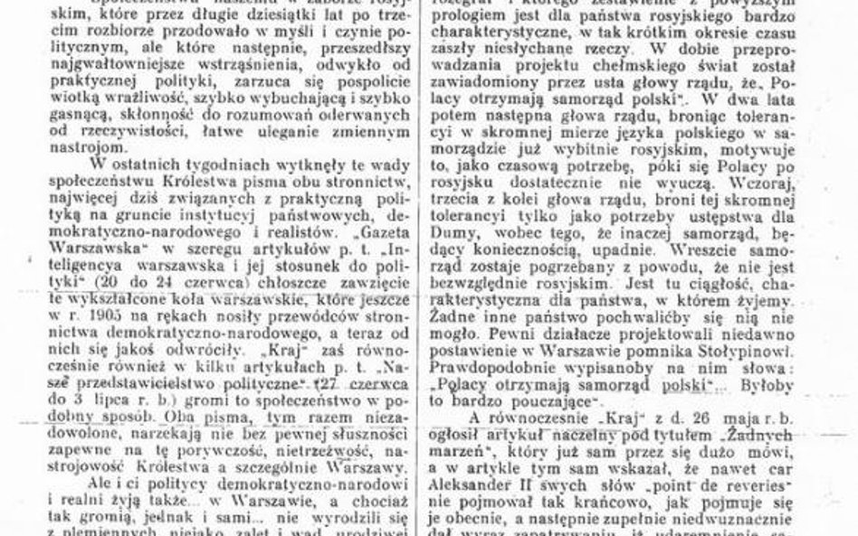 "Rzeczpospolita" dwutygodnik polityczny pisał. 1914: Jedynym celem niepodległość