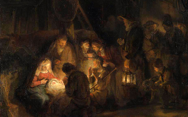 "Pokłon pasterzy" obraz Rembrandta