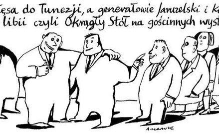 Komentarz rysunkowy. Wałęsa do Tunezji
