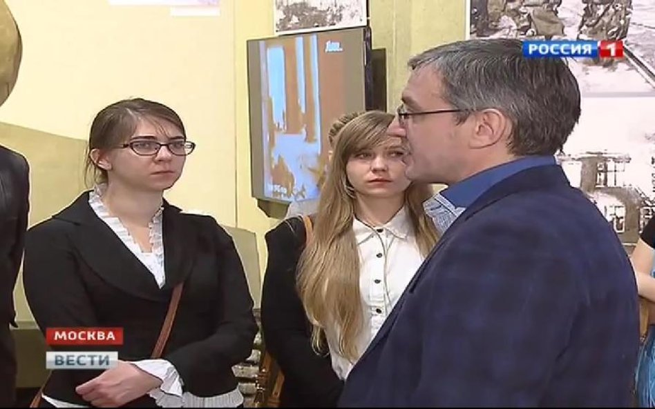 Screen z programu "Wiesti" rosyjskiej telewizji Rossija-1 z 9.03.2015