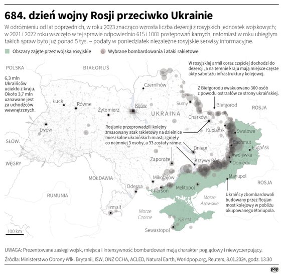 Sytuacja na ukraińskim froncie w 684 dniu wojny
