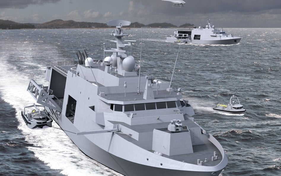Wizja nowych okrętów przeciwminowych dla flot Belgii i Holandii. Rys./Naval Group.