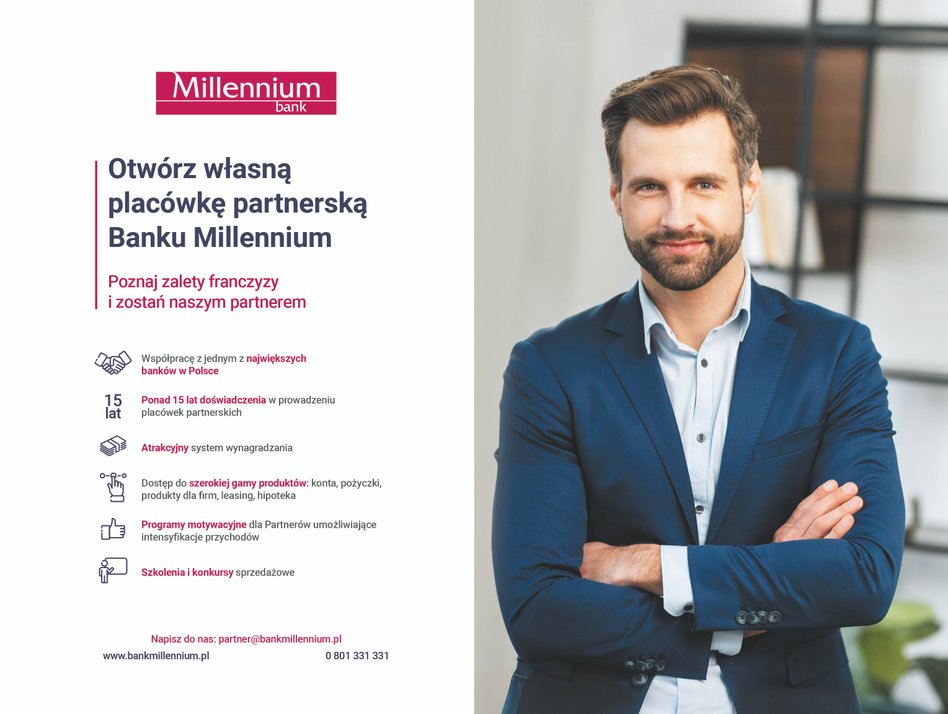 Otwórz własną placówkę partnerską Banku Millennium