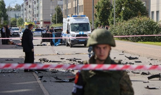 Miejsce eksplozji samochodu w Petersburgu