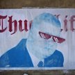 Misiewicz jak gangster. Mural w Gdyni