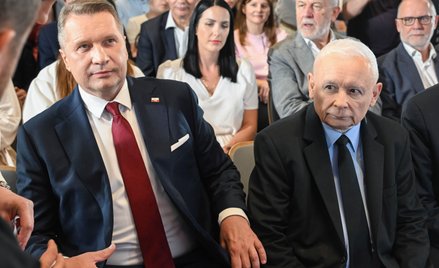Wiceprezes PiS Przemysław Czarnek i prezes PiS Jarosław Kaczyński