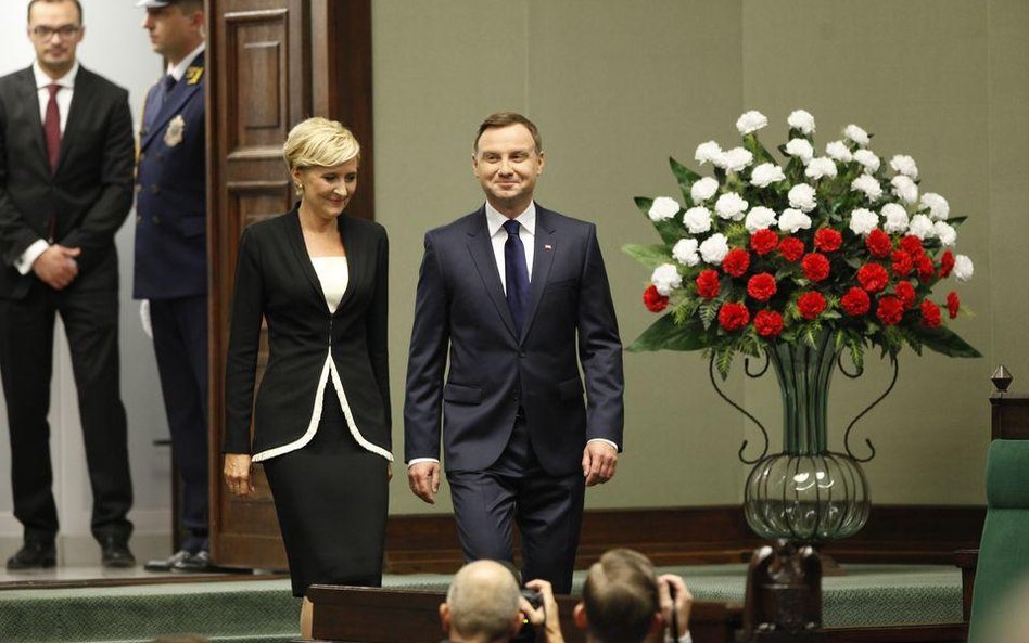 Andrzej Duda z małżonką Agatą w Sejmie