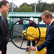 Premier Donald Tusk i premier Czech Petr Neczas na otwarciu gazociągu łączącego Polskę z Czechami