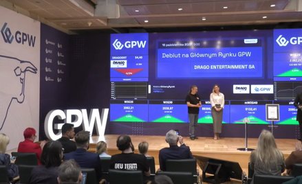 Kurs akcji Drago entertainment spadł na debiucie na rynku głównym GPW