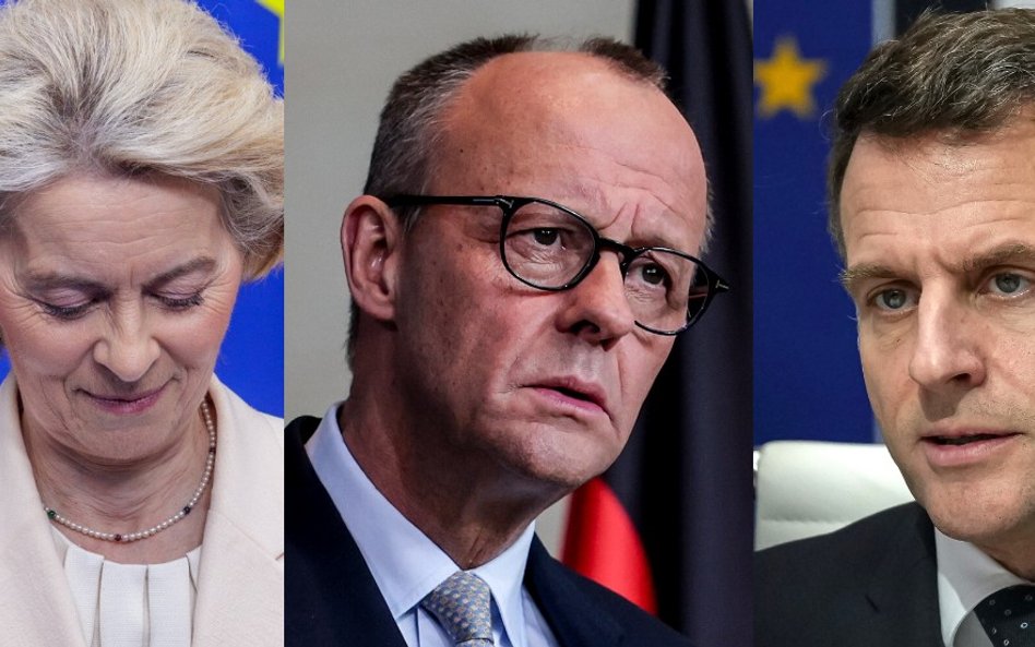 Ursula von der Leyen, Friedrich Merz, Emmanuel Macron
