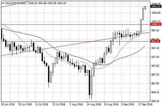 Notowania palladu – dane dzienne