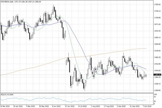 Notowania soi w USA – dane dzienne