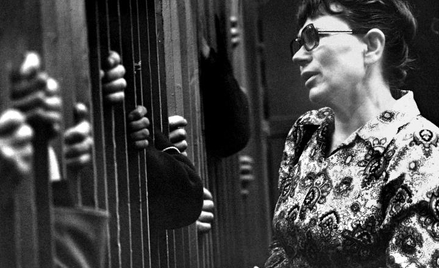 Anna Walentynowicz w sierpniu 1980 roku podczas strajku w Stoczni Gdańskiej