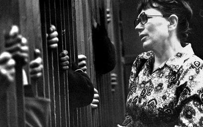 Anna Walentynowicz w sierpniu 1980 roku podczas strajku w Stoczni Gdańskiej