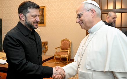 Wołodymyr Zełenski i papiez Leon XIV